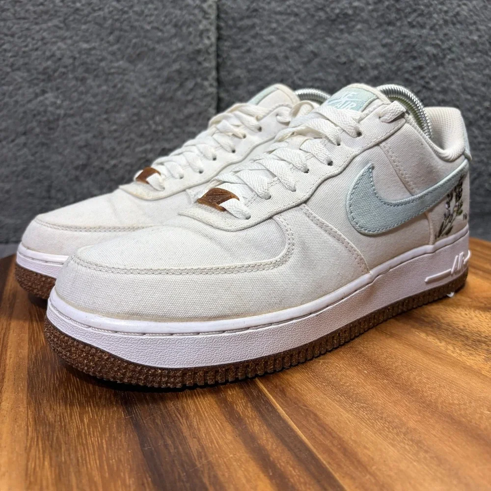 Nike Air Force 1 07 LV8 Indigo White Canvas Floral CZ0269-100 Womens Size 9